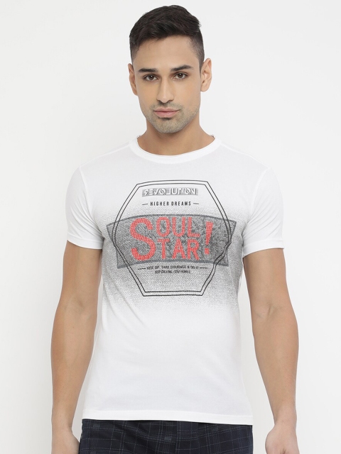 

V2 Value & Variety Men White Printed Pure Cotton T-shirt