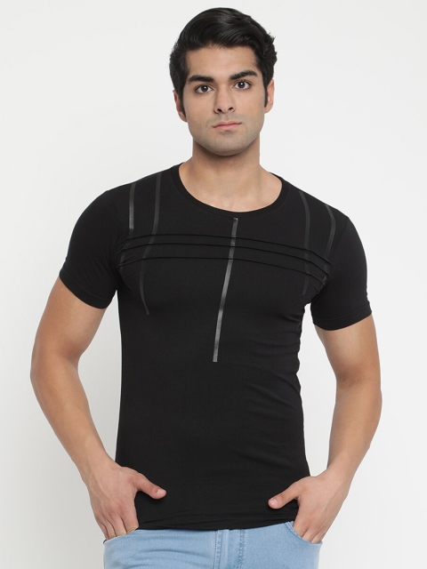 

V2 Value & Variety Men Black Printed Pure Cotton T-shirt