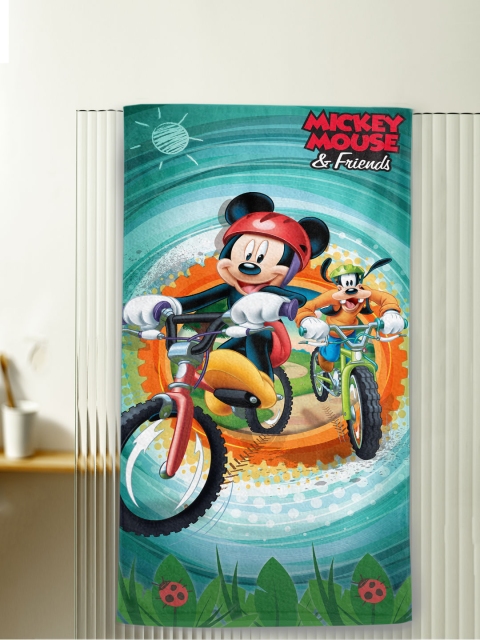 

YK Kids Green & Orange Mickey Mouse Printed Pure Cotton Bath Towel