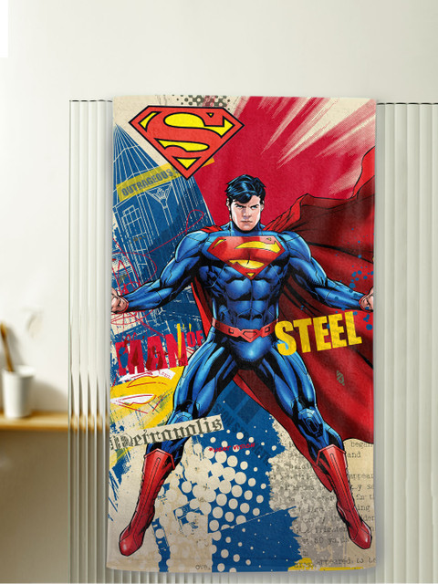 

YK Kids Blue & Red Superman Printed Pure Cotton Bath Towel