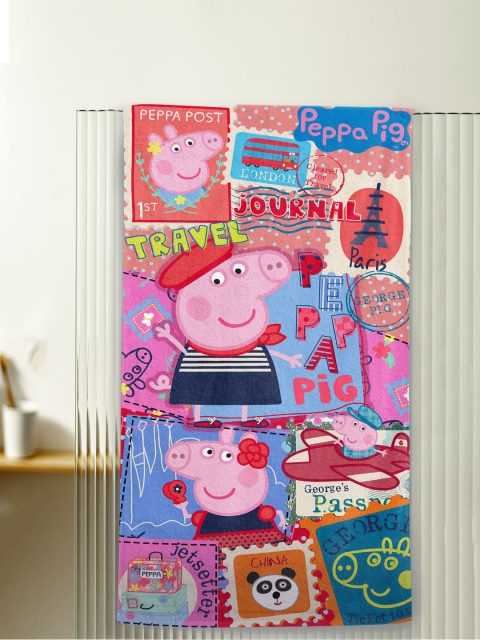 

YK Kids Pink & Red Peppa Pig Printed 380 GSM Pure Cotton Bath Towel