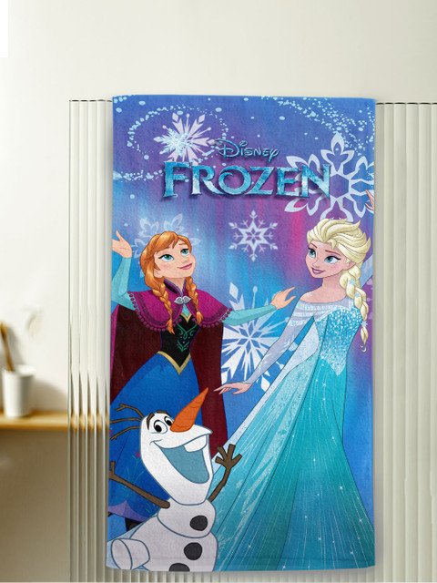 

YK Kids Blue & Pink Disney Frozen Printed Pure Cotton Bath Towel