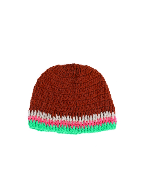 

Bharatasya Girls Maroon & Green Beanie