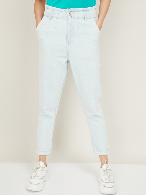 

Ginger by Lifestyle Women Blue Cotton Low Distress Jeans