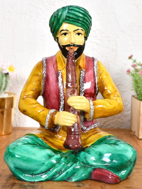 

Clasiko Green & Yellow Punjabi Men With Musical Instrument Figurine