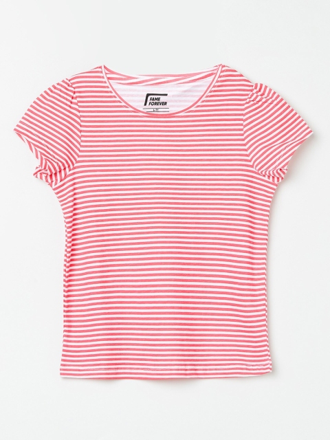 

Fame Forever by Lifestyle White & Red Striped Top