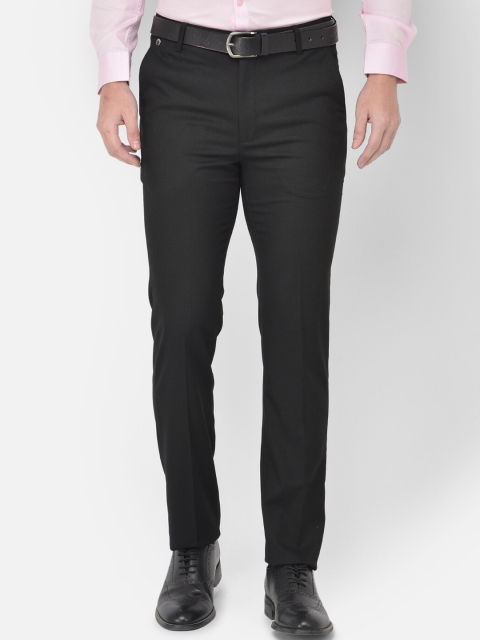 

Canary London Men Black Smart Slim Fit Wrinkle Free Trousers