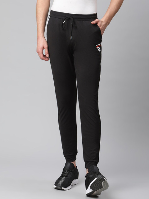 

BUCIK Men Black & White Colourblocked Nylon Joggers, Blue