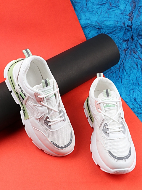 

THE WHITE POLE Women White Woven Design Sneakers