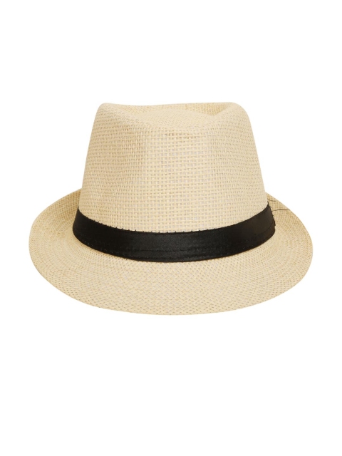 

FabSeasons Men Beige Solid Fedora Hat