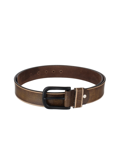 

ZORO Men Brown Textured Leather Belt