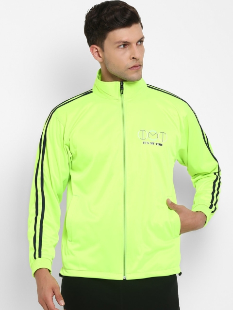 

IMT Men Green Striped Lightweight Sporty Jacket