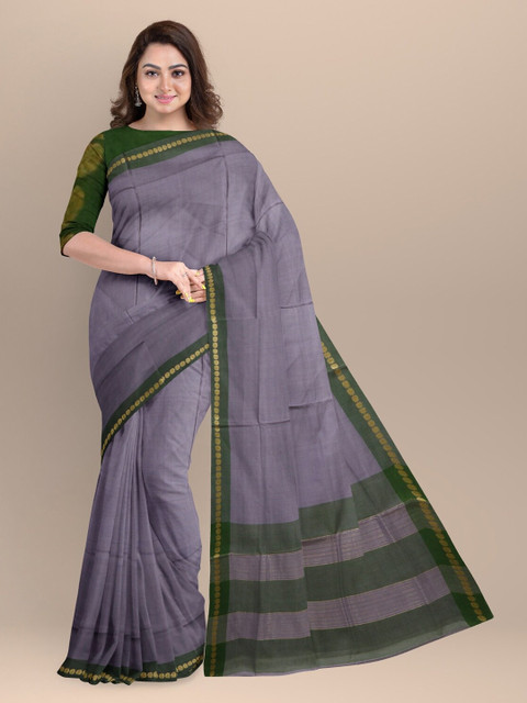 

APCO Green & Purple Zari Pure Cotton Saree