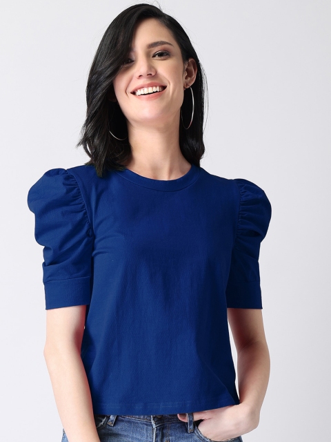 

FabAlley Women Blue Solid Top