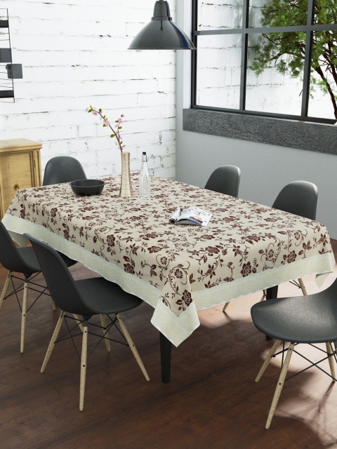 

Clasiko Brown & Beige Floral Floral Printed 6-Seater Rectangular Table Cover