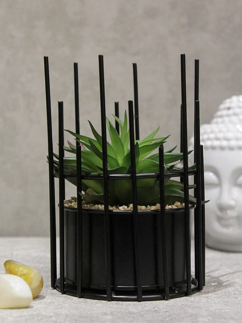 

PolliNation Green & Black Artificial Bonsai with Metallic Pot