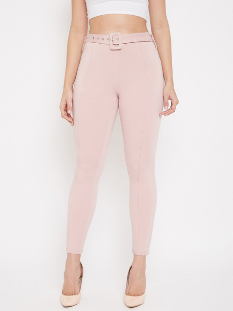 

Madame Woman Pink Solid Skinny Fit Treggings