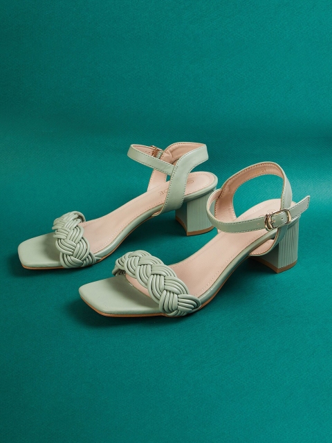 

CODE by Lifestyle Green PU Block Peep Toes