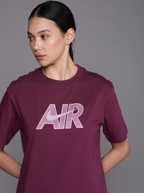 

Nike Women Purple Typography Printed T-shirt