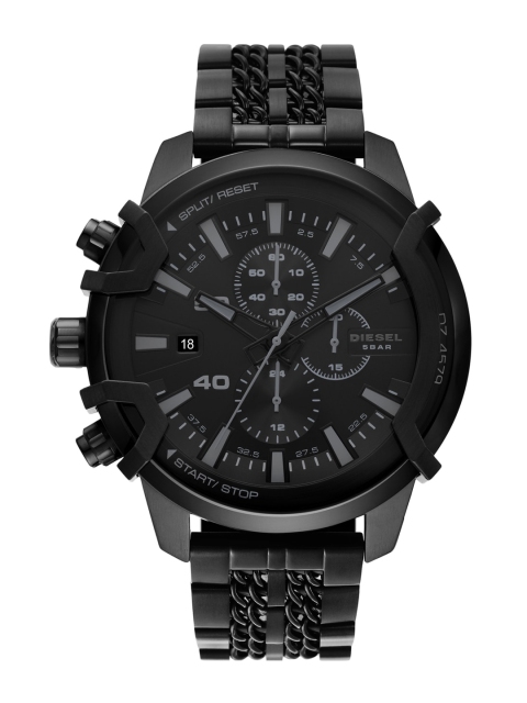 

DIESEL Men Black Dial & Black Stainless Steel Bracelet Style Straps Analogue Watch