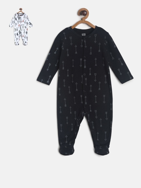 

MINI KLUB Infant Boys Pack of 2 Printed Pure Cotton Sleepsuits, Multi