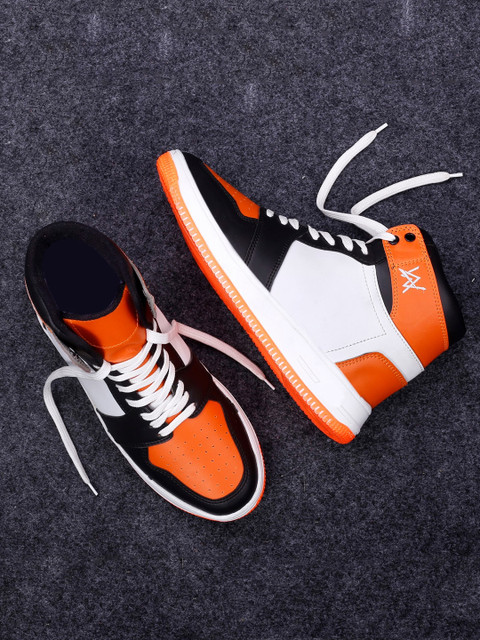 

Woakers Men Orange Colourblocked Antimicrobial Sneakers