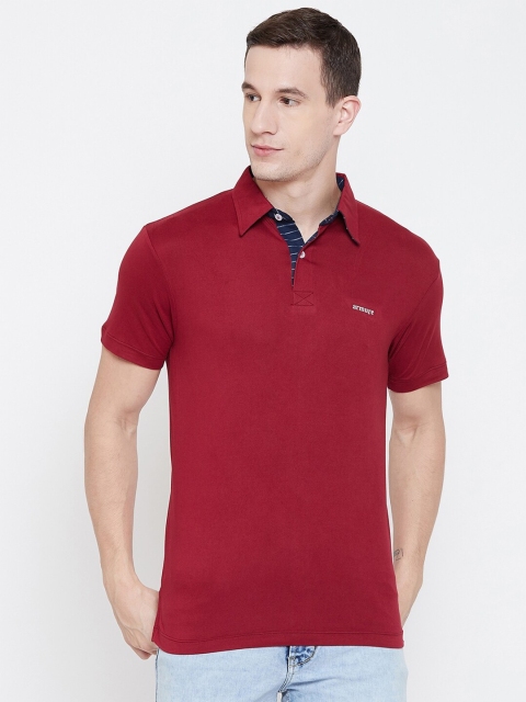 

armure Men Maroon Polo Collar T-shirt
