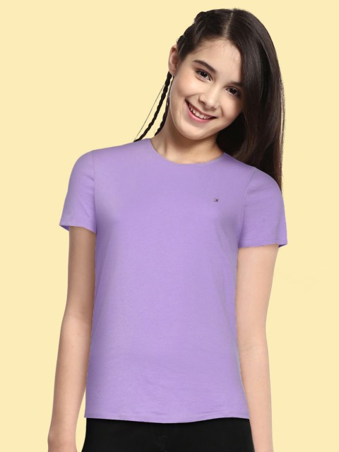 

Tommy Hilfiger Girls Purple Solid T-shirt