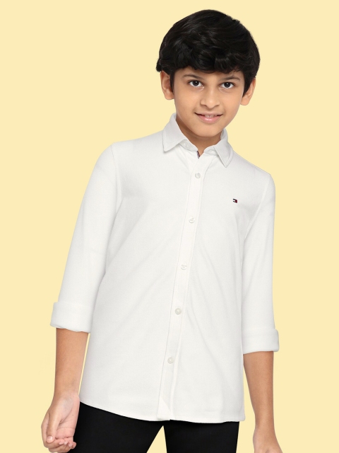 

Tommy Hilfiger Boys White Solid Casual Shirt