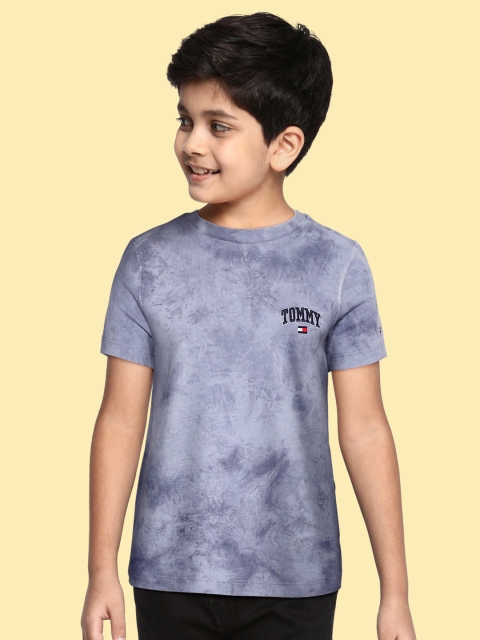 

Tommy Hilfiger Boys Blue Tie & Dye Printed Organic Cotton T-shirt