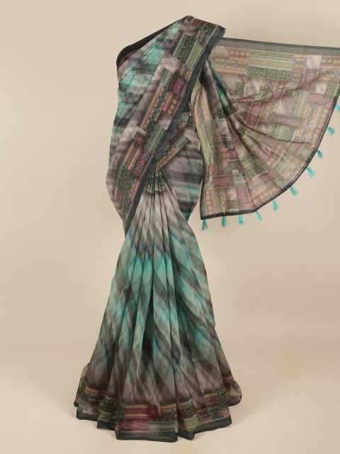 

Pothys Charcoal & Green Saree