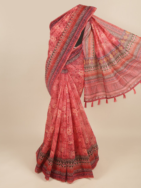 

Pothys Pink & Red Printed Saree