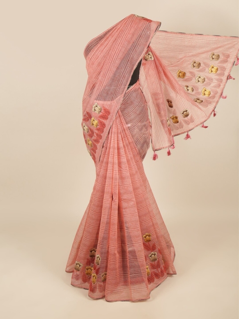 

Pothys Pink & Yellow Floral Saree