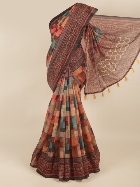 

Pothys Brown & Mulicoloured Printed Saree