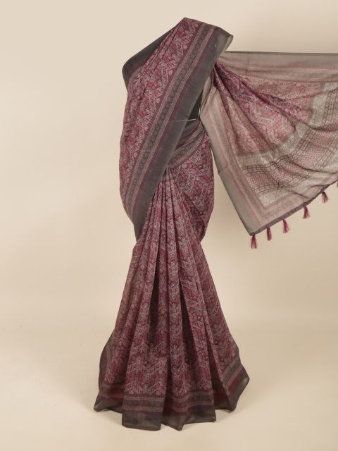

Pothys Purple & Magenta Ethnic Motifs Saree