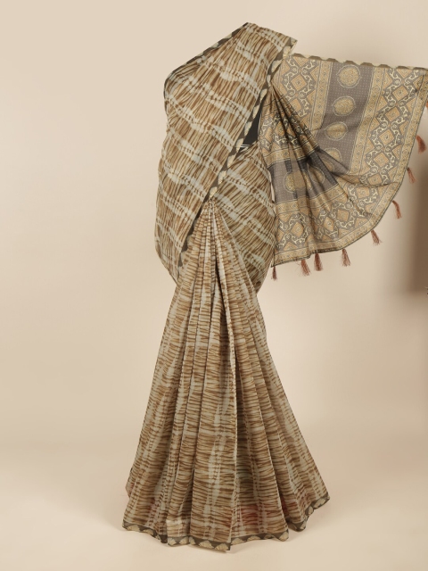 

Pothys Green Abstract Printed Cotton Blend Saree