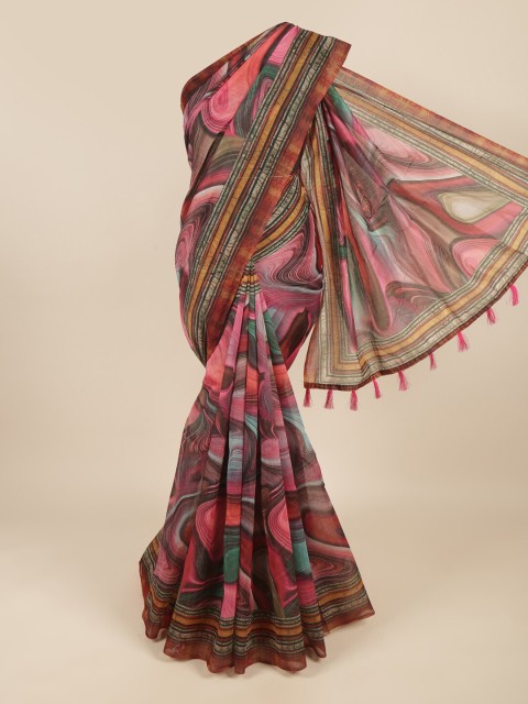 

Pothys Brown & Pink Printed Saree