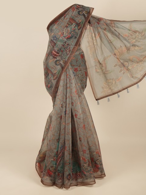 

Pothys Grey & Brown Ethnic Motifs Saree