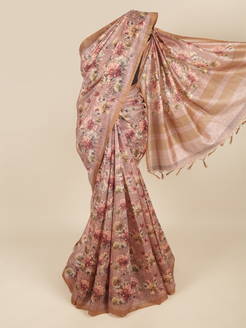 

Pothys Mauve & Green Floral Printed Saree