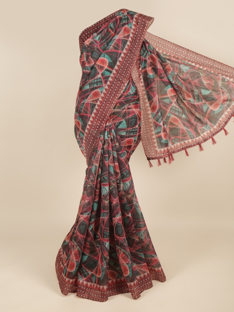 

Pothys Multicolour Cotton Blend Saree, Brown