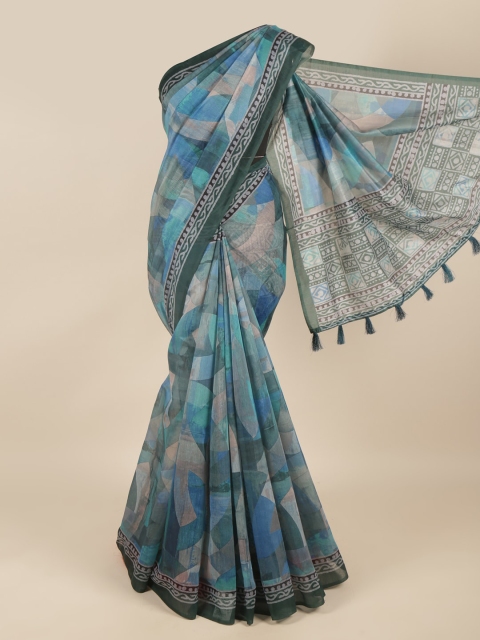 

Pothys Blue & Green Printed Saree
