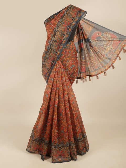 

Pothys Rust & Navy Blue Ethnic Motifs Saree
