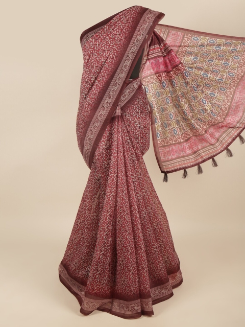 

Pothys Pink & Blue Ethnic Motifs Saree