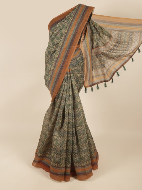 

Pothys Green & Brown Printed Saree