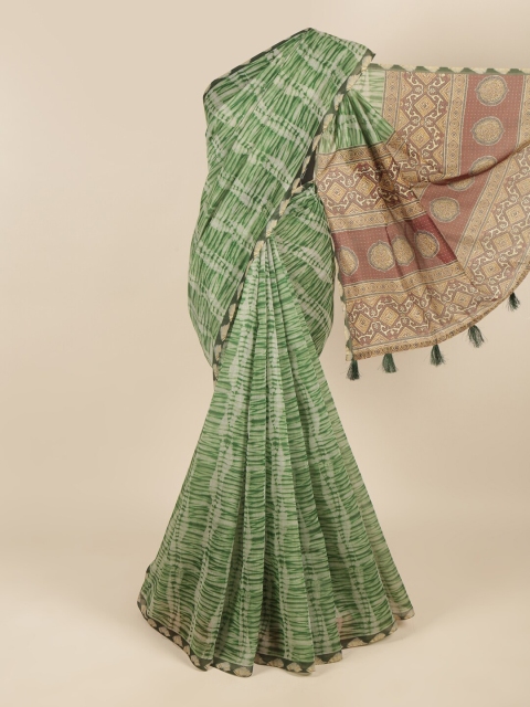 

Pothys Green & Brown Printed Saree