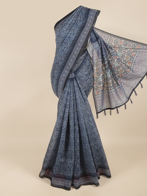 

Pothys Blue & White Ethnic Motifs Saree