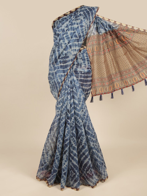 

Pothys Blue & Beige Ethnic Motifs Saree