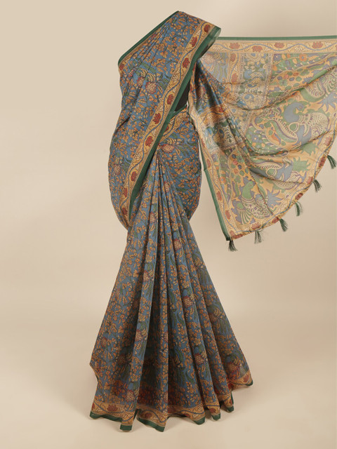 

Pothys Green & Beige Ethnic Motifs Saree