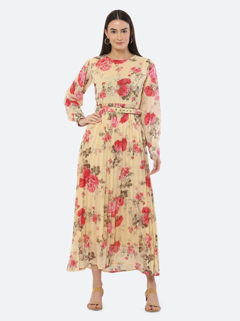 

Ashnaina Yellow Floral Georgette Maxi Dress