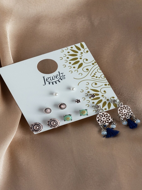 

Jewelz Silver-Toned Contemporary Studs Earrings